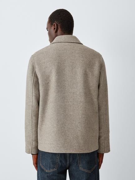 John Lewis Wool Blend Jacket, Beige - view 2, Beige