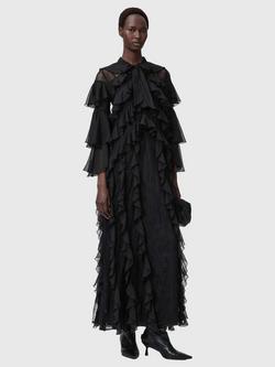 AllSaints Ambi Lace Maxi Dress, Black, Black