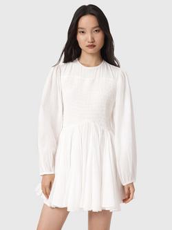 AllSaints Chia Mini Skater Dress, White, White