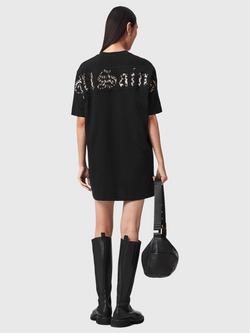 AllSaints Fuse T-Shirt Dress, Black - view 2, Black