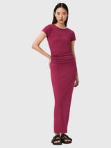 AllSaints Katarina Sleeveless Stretch Cotton Maxi Dress, Oxblood Red