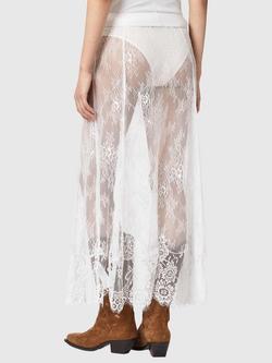 AllSaints Arran Lace Maxi Skirt, Off White - view 2, Off White