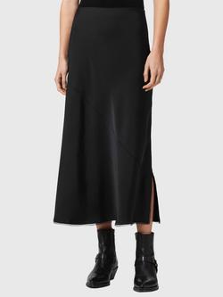 AllSaints Darya Side Slit Maxi Skirt, Black, Black