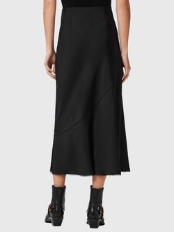 AllSaints Darya Side Slit Maxi Skirt, Black - view 2, Black