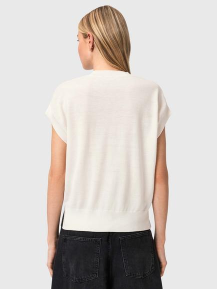 AllSaints Terra Knit Skeleton T-Shirt, White - view 2, White