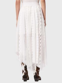 AllSaints Vashtie Embroidered Maxi Skirt, Optic White - view 2, Optic White