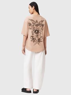 AllSaints Covenant Back Graphic T-Shirt, Dusty Pink - view 2, Dusty Pink