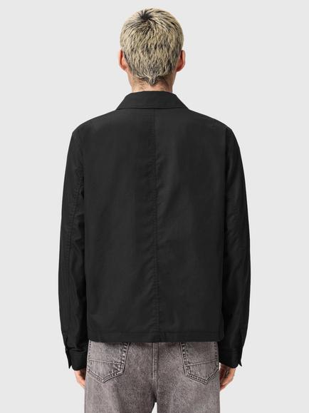 AllSaints Trey Zip Through Collared Bomber Jacket - view 2, Jet Black