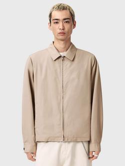AllSaints Trey Zip Through Collared Bomber Jacket, Sandstone Brown