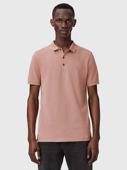 AllSaints Reform Slim Fit Polo Shirt, Pack of 2, Pink/Optic White