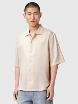 AllSaints Circe Short Sleeve Shirt, Black, Off White