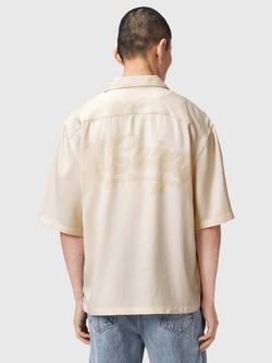 AllSaints Circe Short Sleeve Shirt, Black - view 2, Off White