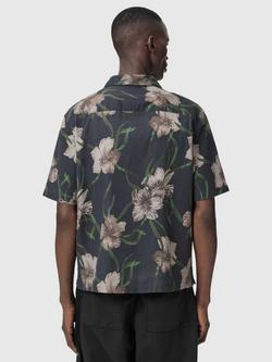 AllSaints Climber Cotton Regular Fit Floral Shirt, Black/Multi - view 2, Black/Multi