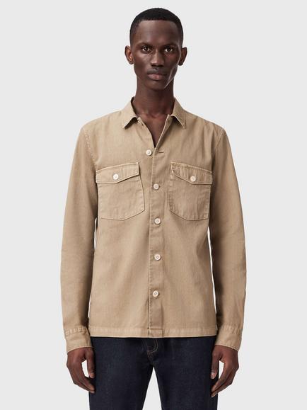 AllSaints Spotter Slim Fit Overshirt, Dune Brown