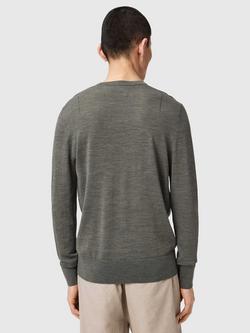 AllSaints Mode Merino Crew Neck Jumper - view 2, Maple Green