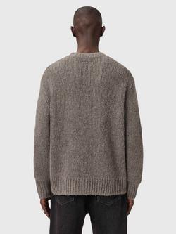 AllSaints Saku Wool Blend Textured Jumper, Metal Grey - view 2, Metal Grey