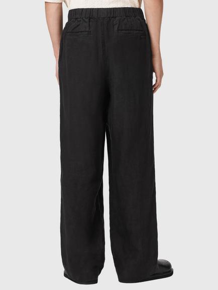 AllSaints Sharp Tailored Fit Linen Trousers - view 2, Shaded Black