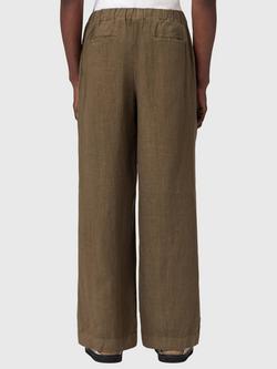 AllSaints Sharp Tailored Fit Linen Trousers - view 2, Traverse Brown