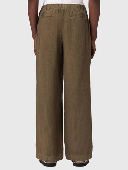 AllSaints Sharp Tailored Fit Linen Trousers - view 2, Traverse Brown