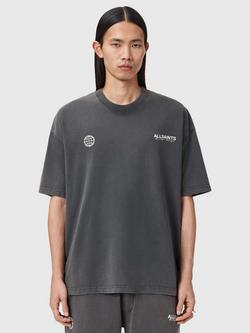 AllSaints Emblem Cotton Regular Fit Short Sleeve T-Shirt, Washed Black