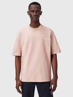 AllSaints Emblem Cotton Regular Fit Short Sleeve T-Shirt, Sunbaked Pink