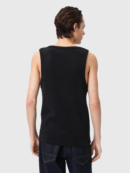 AllSaints Axel Slim Fit Cotton Vest - view 2, Black