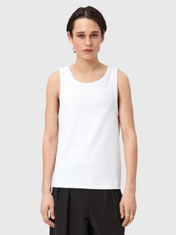 AllSaints Axel Slim Fit Cotton Vest, Optic White