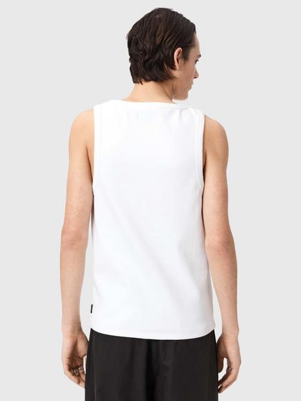 AllSaints Axel Slim Fit Cotton Vest - view 2, Optic White