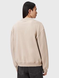 AllSaints Icon Cotton Sweatshirt, Sandstone Brown - view 2, Sandstone Brown