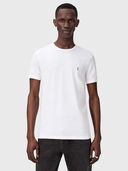 AllSaints Tonic Organic Cotton Short Sleeve Crew Neck T-Shirt, Pack of 3, White/Pink/Green