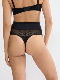 Triumph Comfort Contour Lace High Waist Thong, Black - view 2, Black