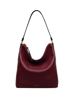 Radley Waterloo Way Zip Top Leather Medium Shoulder Bag, Merlot