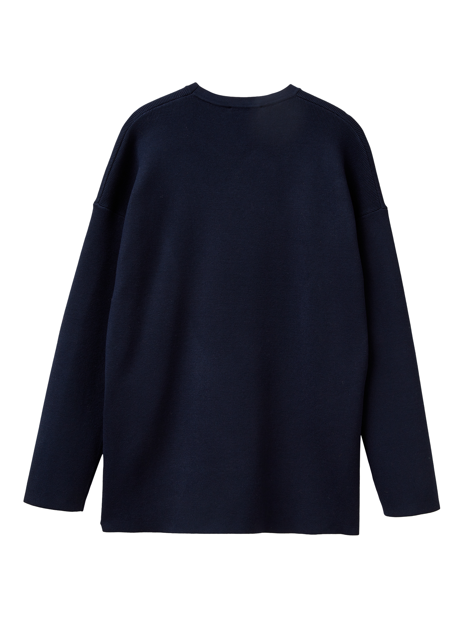 Product image 5 of 6, which shows Benetton Crew Neck Drop Shoulder Jumper, Blue, XS