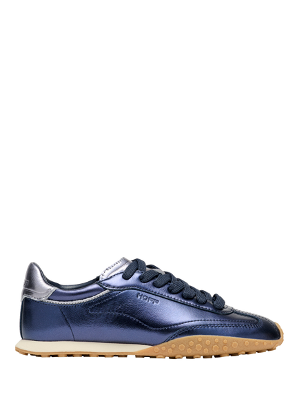 HOFF Bridge Metallic Leather Trainers, Metallic Blue, Metallic Blue