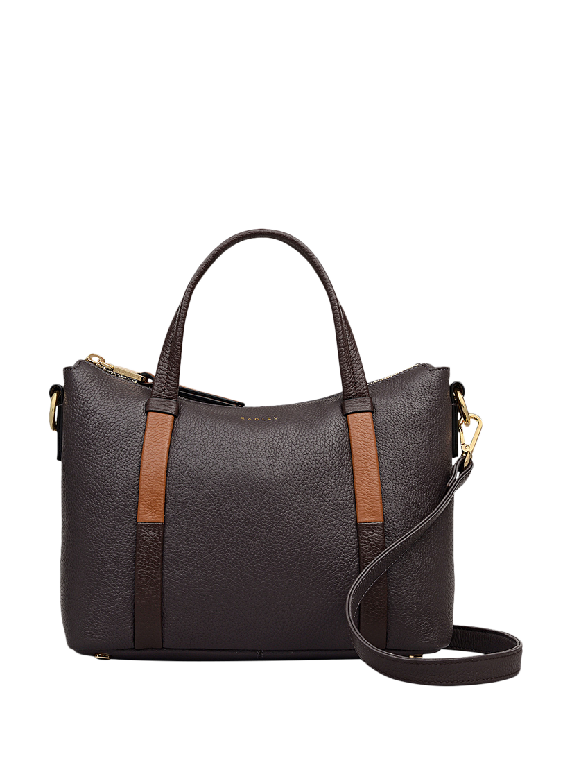 Product image 1 of 5, which shows Radley Waterloo Way Zip Top Leather Small Grab Bag, Thunder, One Size