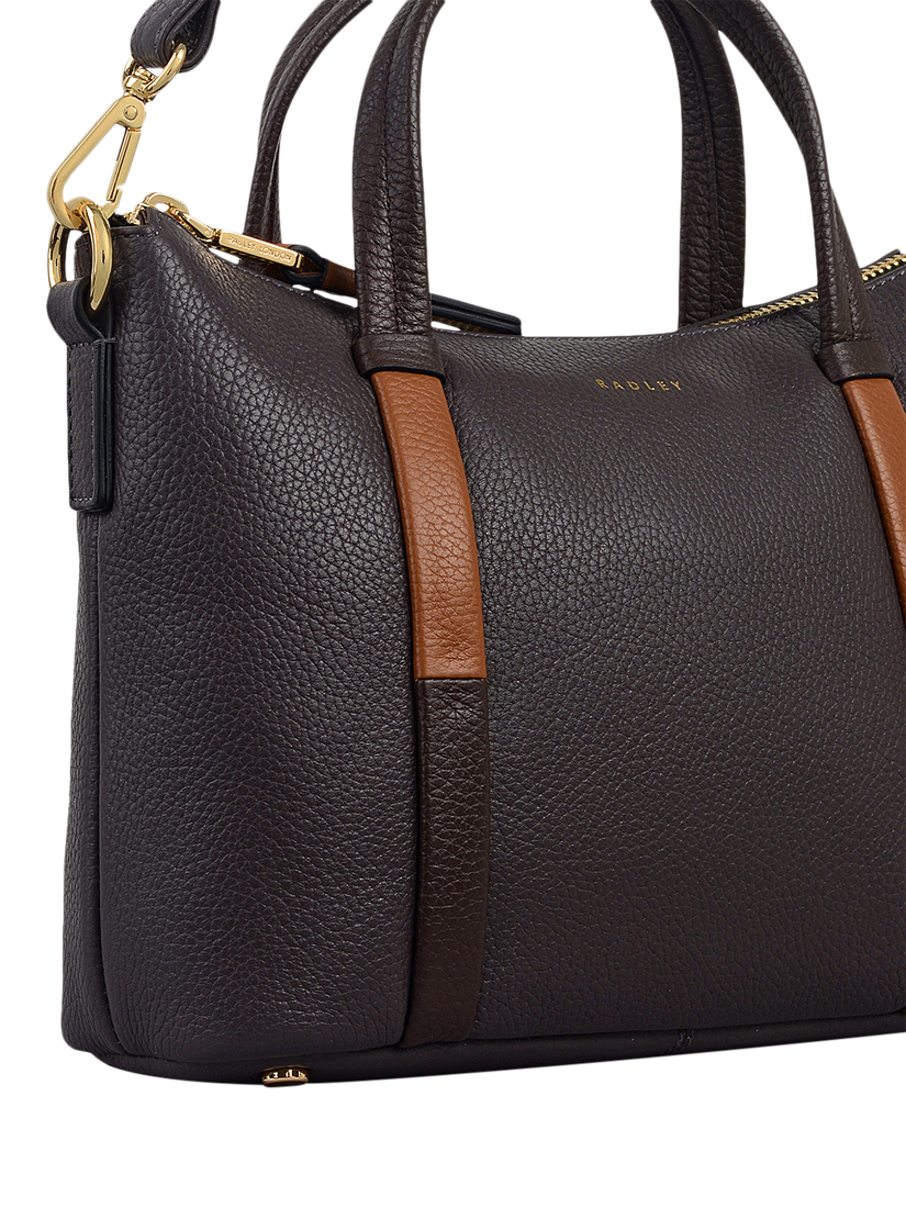 Product image 4 of 5, which shows Radley Waterloo Way Zip Top Leather Small Grab Bag, Thunder, One Size