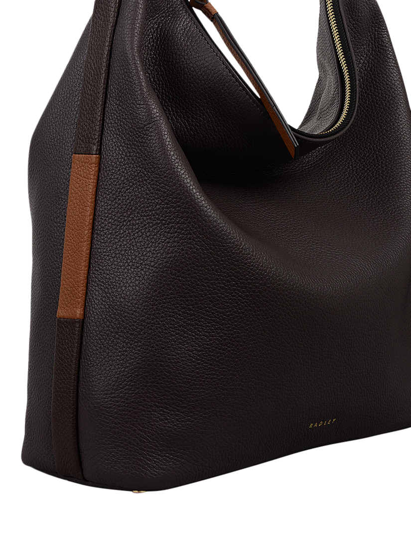 Product image 4 of 6, which shows Radley Waterloo Way Zip Top Leather Medium Shoulder Bag, Thunder, One Size