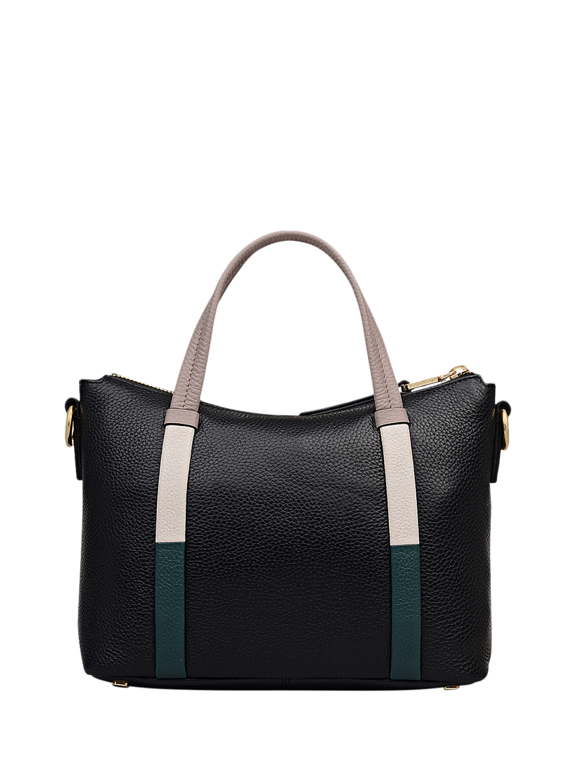 Product image 2 of 6, which shows Radley Waterloo Way Zip Top Leather Small Grab Bag, Black, One Size