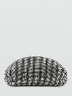 Mango Bolso Embellished Clutch Bag, Black, Black