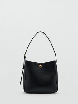 Mango Bucket-Style Shoulder Bag, Black