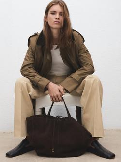 Mango Leather Tote Bag, Chocolate - view 2, Chocolate