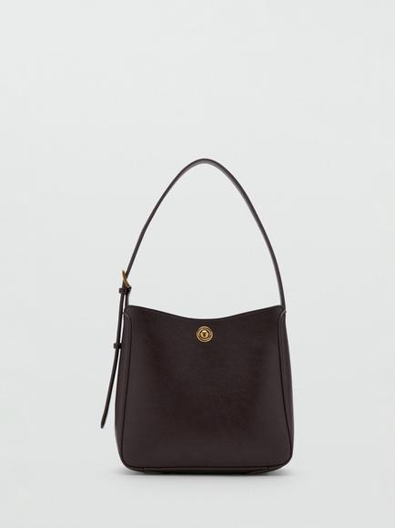 Mango Bucket-Style Shoulder Bag, Chocolate