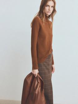 Mango Mock Neck Contour Jumper, Caramel