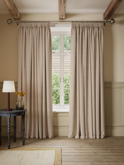 John Lewis Abstract Pair Lined Multiway Curtains, Caramel - view 2, Caramel