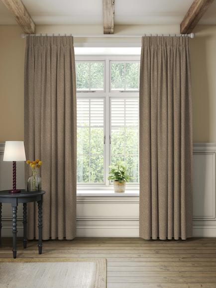 John Lewis Abstract Pair Lined Multiway Curtains, Caramel, Caramel