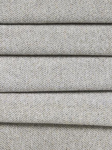 John Lewis Herringbone Thermal Lined Pencil Pleat Door Curtain, Pale Mole - view 2, Pale Mole