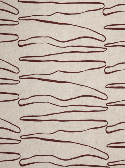 John Lewis Cuckmere Embroidery Pair Blackout Lined Multiway Header Curtains, Burnt Umber - view 2, Burnt Umber