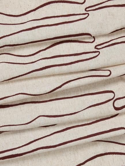 John Lewis Cuckmere Embroidery Pair Blackout Lined Multiway - Pencil Pleat/Hidden Tab/Slot Top - Header Curtains, Burnt Umber - view 2, Burnt Umber
