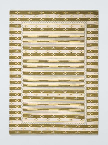 John Lewis Ediz Kelim Flatweave Wool Rich Rug, Green, Green