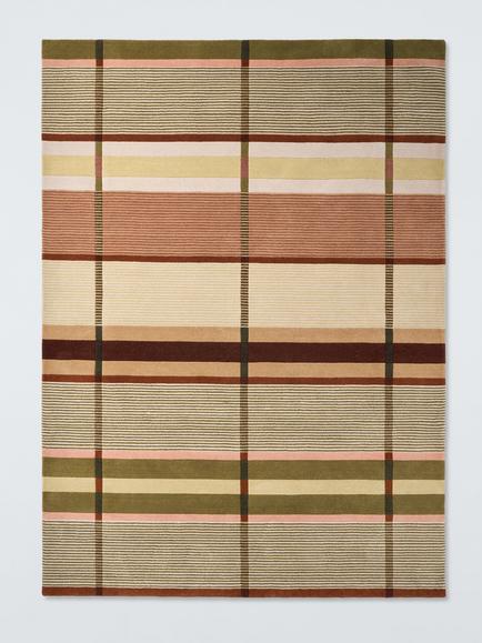 John Lewis Erno Check Tufted Pure Wool Rug, Butter, Butter